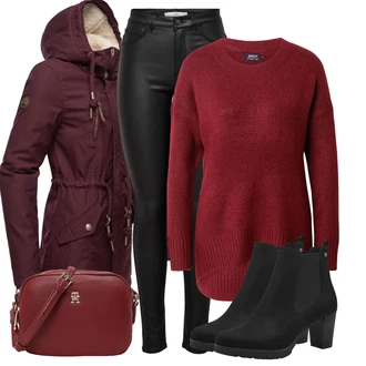 Elastický Outfit s Černá Chelsea Boty/Kožená kotníková bota/Kožená bunda/Gumová Kotníková Bota/Letní kotníková kozačka/Kotníková Bota s Podšívkou Tamaris "Outfity na každý den"