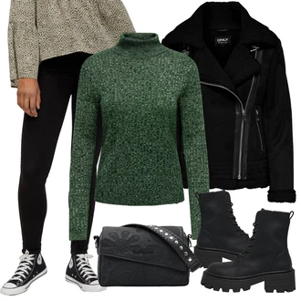 Outfity na zimu Grunge s Černá Only "Outfity na zimu"Look: Lak, Metal, Grunge, Trendový, Váhy, Techno, Estetika