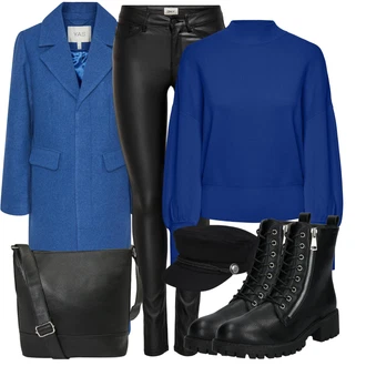 Outfit s Černá/Šedá Mokasín/Mokasín/Lodička s Přezkou/Teniska s dírkovaným vzorem/Chunky Tenisky/Barefoot bota/Tenisky s Bočním Zipem About You "Outfity na zimu"