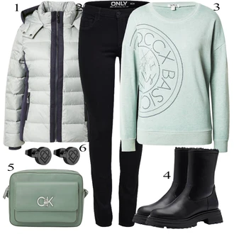 Outfits for chubby mit Črna Jeans Pajkice/Jeggings/Skinny Hlače/Treggings Only "Obleka za jesen"