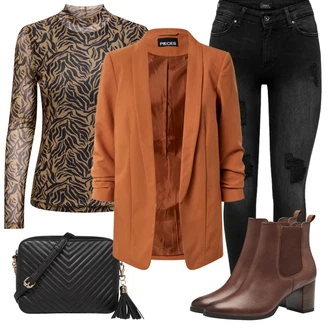 Outfity z džínu s Černá Džíny s Dírou/Kožené bundy/Džíny s Rozparkem/Motorkářské Džíny Only "Outfit Na Podzim"