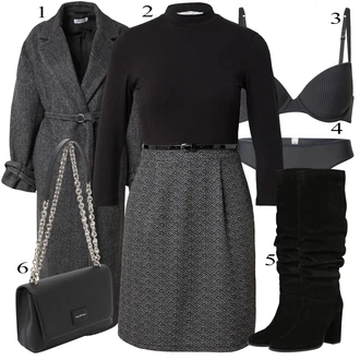 Black Outfits mit Črna ESPRIT, Črna ESPRIT "Obleka za jesen"