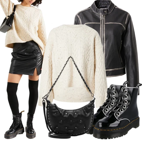 Kombinace Černá/Bílá Krátká Sukně/Kožená Sukně Kožená Minisukně/Sukně z umělé kůže/Kožená Sukně Topshop kombinovat s Černá/Bílá Krátká Sukně/Kožená Minisukně/Sukně z umělé kůže/Kožená Sukně Topshop