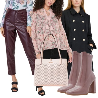 Lesk Outfit s Fialová/Růžová Kožená bunda/Kozačka Na Podpatku/Letní kotníková kozačka/Kožená kotníková bota/Klasická kozačka/Kotníková Bota s Podšívkou/Kotníková Bota Na Podpatku Aldo "Perfekt na podzim"