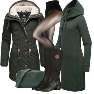 Outfity pro dešťové počasí Festival s Černá Zimní Kozačka/Dlouhá Kozačka/Bota se širokým nohavici/Klasická kozačka/Plochá kozačka nad koleno/Nepromokavá kozačka/Jezdecká Bota Rieker "Perfektní na zimu"Look: Bar, Karneval, Koncert, Festival, Nový Rok, Škola