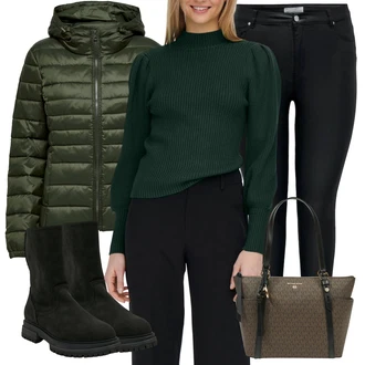 Outfit s Khaki/Béžová/Tmavě zelená/Šedá/Hnědá Taška Přes Rameno/Shopper taška/Taška Na Rameno/Brašna/Taška/Kancelářská Taška/Sportovní Taška Přes Rameno michael kors "Perfektní na zimu"