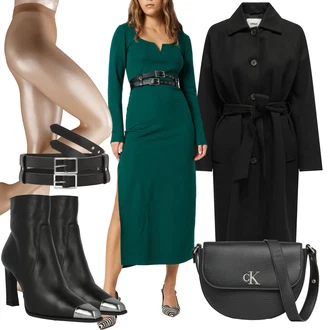Outfity na zimu s Béžová/Zlatý Punčocháče/Nylonová punčocha/Komprese ponožka/Punčochy Proti Trombóze/Podpůrný punčocháč/Punčocháče Velká Velikost Falke "Perfektní na zimu"