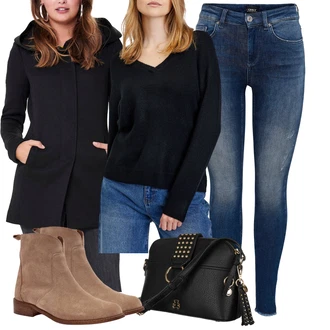 Outfity s kotníkovými botami s Bílá kesi "Podzimní Look"