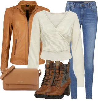 Outfity z džínu Skinny s Modrá/Světle modrá Jeggings/Skinny Kalhoty/Džínové Legíny VERO MODA "Podzimní outfity"