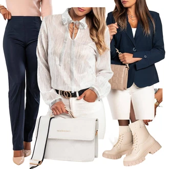S zakovicama Outfit sa Crna Kožna jakna za muškarce/Dugi Sako fenzy "Poslovni look"Look: S zakovicama