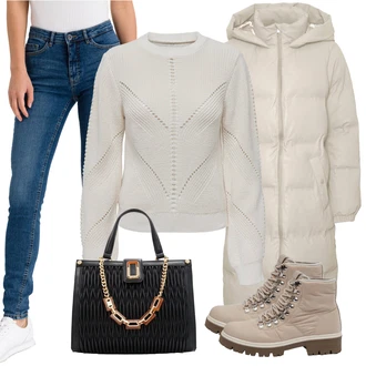 Klasické Vysoký Pas Outfit s Modrá/Světle modrá Kožená bunda/Slim Fit Džíny/High Waist Džínové Kalhoty/Džíny s Nízkým Sedem/Push up Džín/Kožené Boty Ichi "Praktický vzhled"Look: Ležérní, Klasické, Cool, Disko, Egirl, Bezešvé