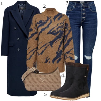 Denim outfits Visok pas mit Usnjena Jakna Only "Obleka poleti"