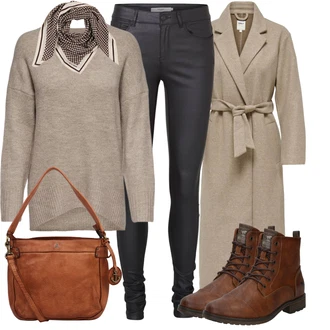 Outfit sa Siva/Smeđa/Bež/Kaki Vuneni Kaput/Midi Kaput/Dugi kaput/Kaput od Kašmira/loden kaput/Dugi Kaput/Zimski Kaput Vuneni kaput Only "Jesenski outfiti"