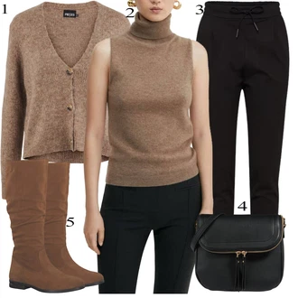 Zimske Outfiti mit Črna Hlača velika velikost/Pajkice Velika Velikost VERO MODA "Obleka za prosti čas"