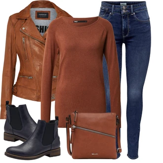 Outfity pro zábavu Večeře s Červená/Hnědá/Oranžová Svetry 2 v 1/Kašmírový Svetr/Svetr z Jemné Pleteniny/Kašmírový Svetr/Svetr na kojení/Svetr s Kulatým Výstřihem/Termo Svetr/Vlněný Svetr/Svetr s límečkem/Dlouhý Svetr/Jednoduchý Svetr Only "Ulice styl outfitu"Look: Bar, Křest, Koncert, Chatky, Večeře, Škola