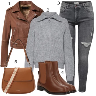 outfit mit Oranžna/Temno Rjava/Rjava Plašč/Jakna Oakwood "Obleka za jesen"