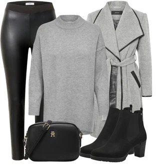 Elastický Outfit s Černá Chelsea Boty/Kožená kotníková bota/Kožená bunda/Gumová Kotníková Bota/Letní kotníková kozačka/Kotníková Bota s Podšívkou Tamaris "Stylové kombinace pro volný čas"