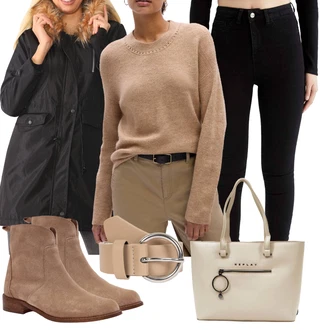 Outfit s Šedá/Bílá/Béžová/Khaki/Hnědá Taška Přes Rameno/Kancelářská Taška/Taška/Shopper taška/Taška Na Rameno Replay "Stylový vzhled pro volný čas"