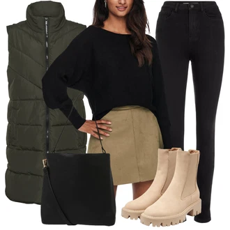 ľahký Outfit sa Bež/Kaki/Smeđa Chelsea Gležnjača/Kožna Jakna/ljetna gležnjača Only "Jesenski outfiti"