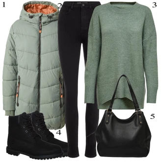 Black Outfits mit Timberland "Obleka za jesen"