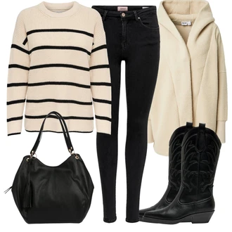 Outfit s Hnědá/Béžová/Khaki Podzimní bunda/Zimní Parka/Vlněná Bund/Udržitelná bunda/Zimní Bund/Plyšová Bund/Bunda s Kapucí Noisy may "Perfekt na podzim"