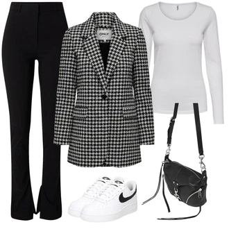 70-ich Outfit sa Crna Zvonaste Hlače/Tajica Zvonolikog Kroja/Bootcut Hlača/Lepršave Hlača/Hlače s Prorezom/Trapez Tajice rÆre by lorena rae "Zimski Outfit"Look: 70-ich