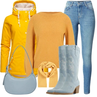 Outfit s Žlutá Nepromokavé Bund/Ripstop bunda/Bunda s Kapucí/Letní Bund/Plachtařská bunda/Jarní bunda/Funkční Bunda Ragwear "Vzhledy pro volný čas"