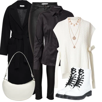 Outfit s Bílá/Krémová Kozačka Šněrovací Kotníková Bota/Klasická Kozačka/Bojová Bota Dockers by Gerli "Vzhledy pro volný čas"