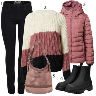 Outfits for chubby mit Črna Jeans Pajkice/Jeggings/Skinny Hlače/Treggings Only "Zimski outfit"