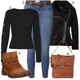 Black Outfits mit Rdeča Rieker "Zimski outfit"