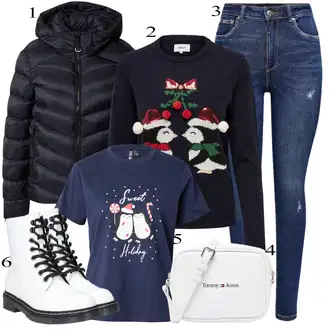 Outfits for chubby Disko mit Temno modra/Modra Kavbojke z Razporkom/Usnjena Jakna/Usnjene Čevlje/Zimska jakna/Kavbojke na Poteg/Push up Kavbojke/Kavbojke Visokega Pasu/Kavbojke z Luknjo/Usnjene jakne/Ženske 7/8 Kavbojke/Gležnarji Only "Zimski outfit"Look: Stil, 90. leta, Kul, Disko, Francoski, Modernen, Stari denar