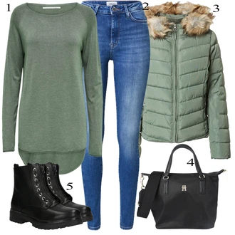 Black Outfits mit Črna Tom Tailor "Zimski outfit"