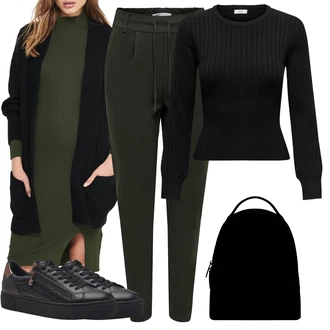 Outfit s Černá Mini batoh/Taška/Pánská taška/Mini batoh Vuch "Zimní Outfit"