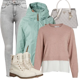 Outfit s Světle modrá/Zelená/Světle zelená/Tyrkysový/Mátově zelená Sněhová Bund/Lyžařská bunda/Turistická bunda/Outdoorové Bundy/Ripstop bunda/Udržitelná bunda/Snowboardová Bund/Zimní Bund/Trekingová bunda/Bunda s Kapucí/Jarní bunda Ragwear "Zimní outfity"