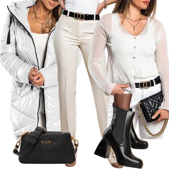 Z zadrgo spredaj outfit mit Roza/Bež/Modra Škorenj Klasični gležnjar/Poletni gležnjar "Zimski outfit"