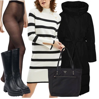 Outfity na zimu s Bílá/Fialová/Červená/Hnědá Svetrové Šaty/Dlouhé pletené šaty/Zimní Pletené Šaty/Šaty S Rolákem orsay "Zimní outfity"