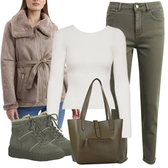 sníh Outfit s Šedá Tamaris "Zimní look"