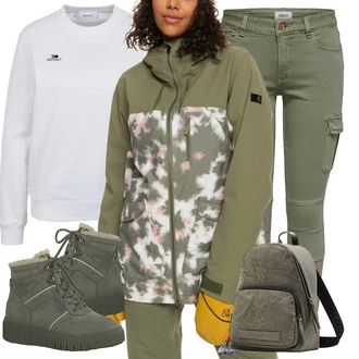 Outfit s Tmavě zelená ROXY "Zimní look"