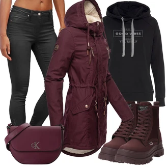 Outfit s Černá/Tmavě šedá/Khaki Jeggings/Capri kalhoty/Úzká Kalhoty/Skinny Kalhoty/Sportovní kalhoty/Push up Kalhoty Lascana "Zimní outfity"