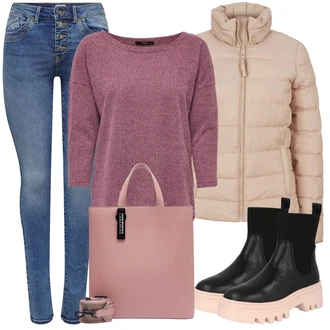 Slouchy Outfit s Černá Kozačka Plochá Kotníková Bota/Kotníková Bota s Podšívkou/Chelsea Boty/Gumová Kotníková Bota/Zimní kotníková bota/Kožená bunda/Kožená kotníková bota Apple of Eden "Zimní outfity"