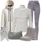 Světle šedé Tamaris kozačky Outfity image