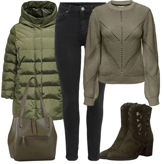 Outfity s kotníkovými botami s Zelená/Tmavě zelená Vintage Kotníková Bota/Kovbojská kotníková bota/Westernová Kotníková Bota/Letní kotníková kozačka Tamaris "Zimní outfity"