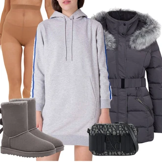 Outfit s Tmavě modrá/Tmavě šedá/Šedá Malá Taška/Taška do pasu/Pánská Taška/Brašna/Pásková Taška Armani Exchange "Zimní outfity"