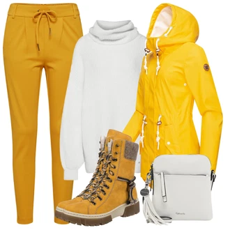 Outfit s Žlutá Nepromokavé Bund/Letní Bund/Jarní bunda/Plachtařská bunda/Funkční Bunda Ragwear "Zimní outfity"