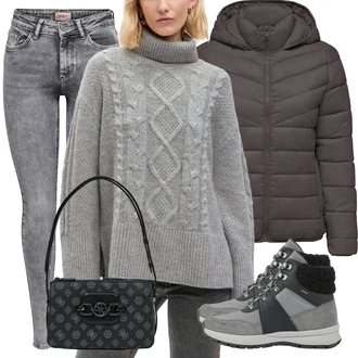 Respira Outfit s Šedá/Tmavě šedá/Světle šedá Teniska Zimní Tenisky Geox "Zimní outfity"