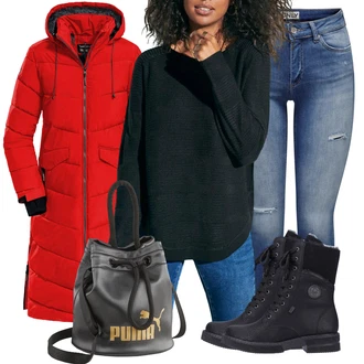 Nepromokavý Outfit s Černá Kožené pánské obuv/Kozačka Zimní kotníková bota/Zimní Kozačka z jehněčí kůže/Nepromokavá Kozačka/Ovčí Kožešinová Bota/Kotníková Bota s Podšívkou/Bojová Bota/Šněrovací Kotníková Bota/Klasická Kozačka/Vycpaná Kozačka Rieker "Zimní outfity"