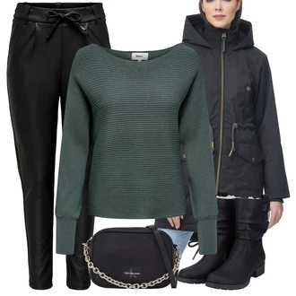 Dlouhé Outfit s Tmavě modrá/Modrá/Černá/Hnědá Taška Přes Rameno/Brašna/Pásková taška/Malá Taška/Klasická Taška Přes Rameno/Sportovní Taška Přes Rameno Calvin Klein Jeans "Zimní outfity"