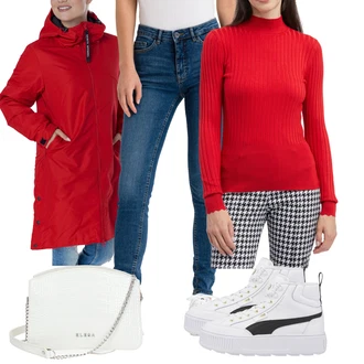 Klasické Outfit s Modrá/Světle modrá Kožená bunda/Slim Fit Džíny/High Waist Džínové Kalhoty/Džíny s Nízkým Sedem/Push up Džín/Kožené Boty Ichi "Zimní outfity"Look: Ležérní, Klasické, Cool, Disko, Egirl, Bezešvé