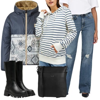 Outfity na zimu Streetwear s Černá picture "Zimní outfity"Look: Klasické, Pohodlný, Pracovní oděvy, Boho, Lev, Retro, Premium, Rad, Streetwear