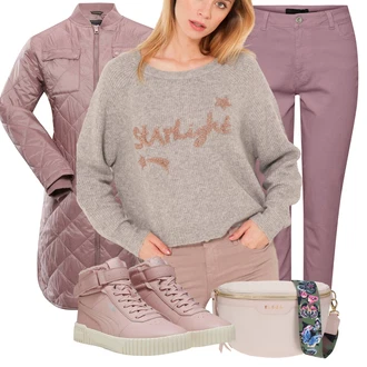 Outfit s Růžová Teniska Kožené Tenisky/Teniska teddy/Úzká Teniska/Zimní Tenisky Puma "Zimní outfity"